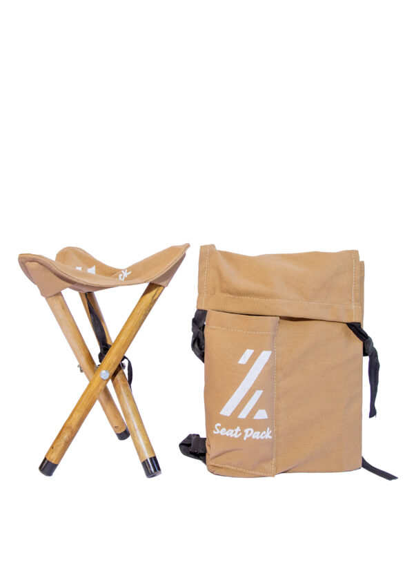 brown Steatpack bag with unfolded stool